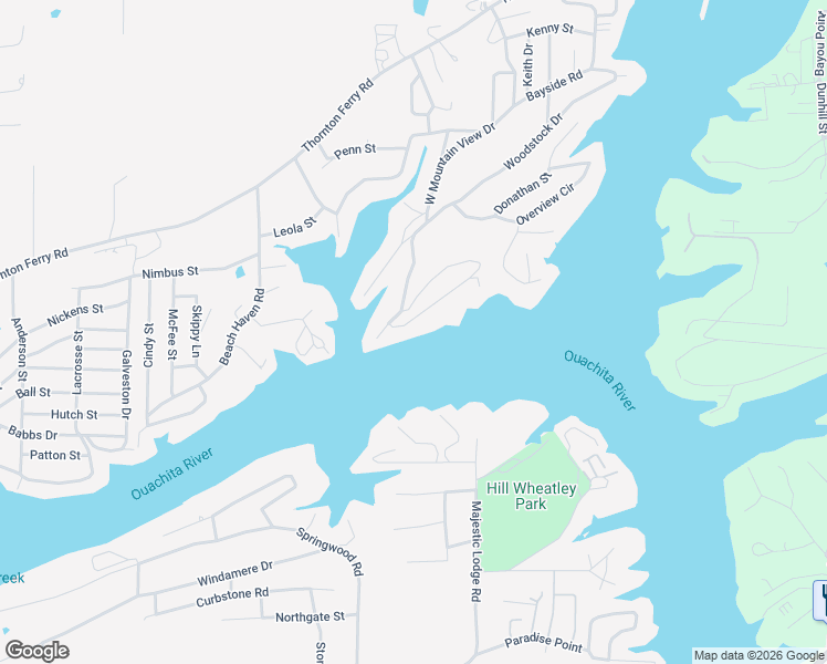map of restaurants, bars, coffee shops, grocery stores, and more near 245 West Mountain View Circle in Hot Springs