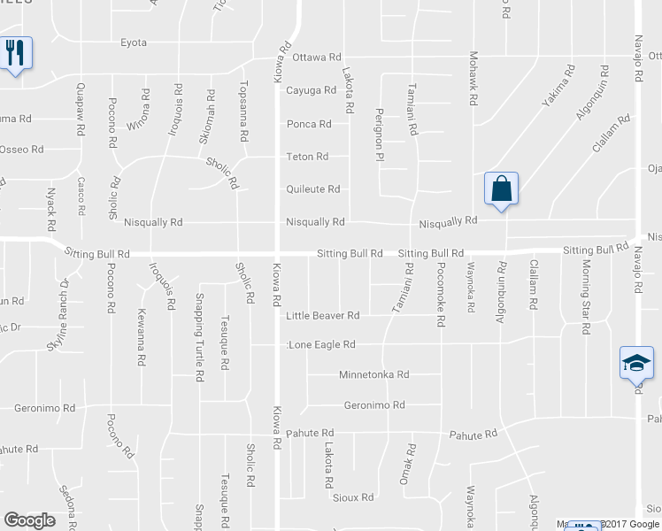 map of restaurants, bars, coffee shops, grocery stores, and more near 12840 Lakota Road in Apple Valley