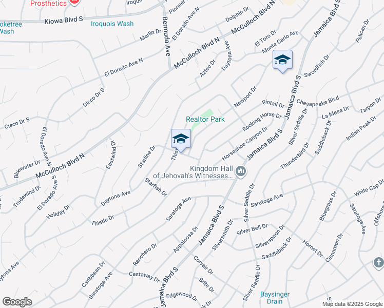 map of restaurants, bars, coffee shops, grocery stores, and more near 3077 Pintail Drive in Lake Havasu City