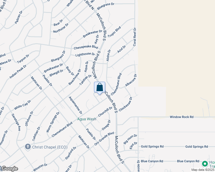 map of restaurants, bars, coffee shops, grocery stores, and more near 671 Aloha Drive in Lake Havasu City