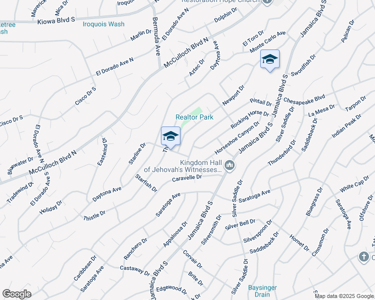 map of restaurants, bars, coffee shops, grocery stores, and more near 3077 Pintail Drive in Lake Havasu City
