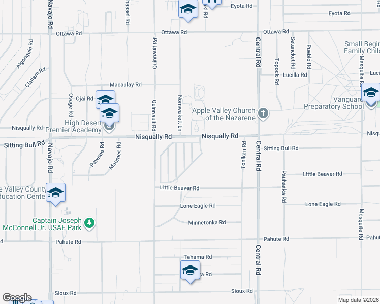 map of restaurants, bars, coffee shops, grocery stores, and more near 22241 Nisqually Road in Apple Valley