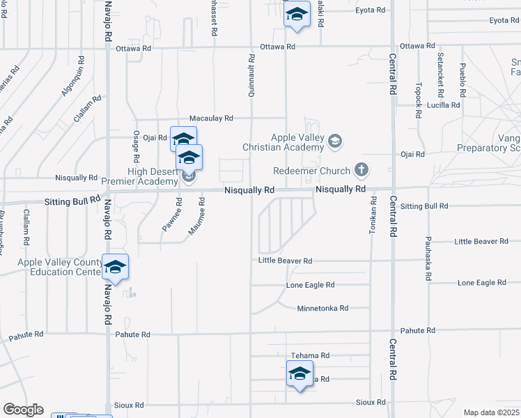 map of restaurants, bars, coffee shops, grocery stores, and more near 22241 Nisqually Road in Apple Valley
