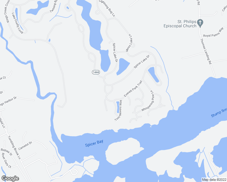 map of restaurants, bars, coffee shops, grocery stores, and more near 107 Everett Park Trail in Holly Ridge