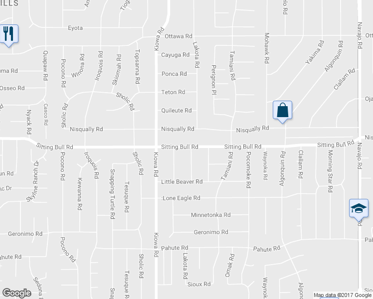 map of restaurants, bars, coffee shops, grocery stores, and more near 12850 Lakota Road in Apple Valley