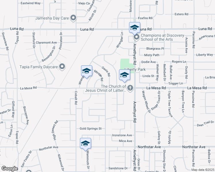 map of restaurants, bars, coffee shops, grocery stores, and more near 12910 Oasis Road in Victorville