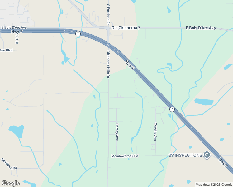 map of restaurants, bars, coffee shops, grocery stores, and more near 1610 Oklahoma Hills Road in Duncan