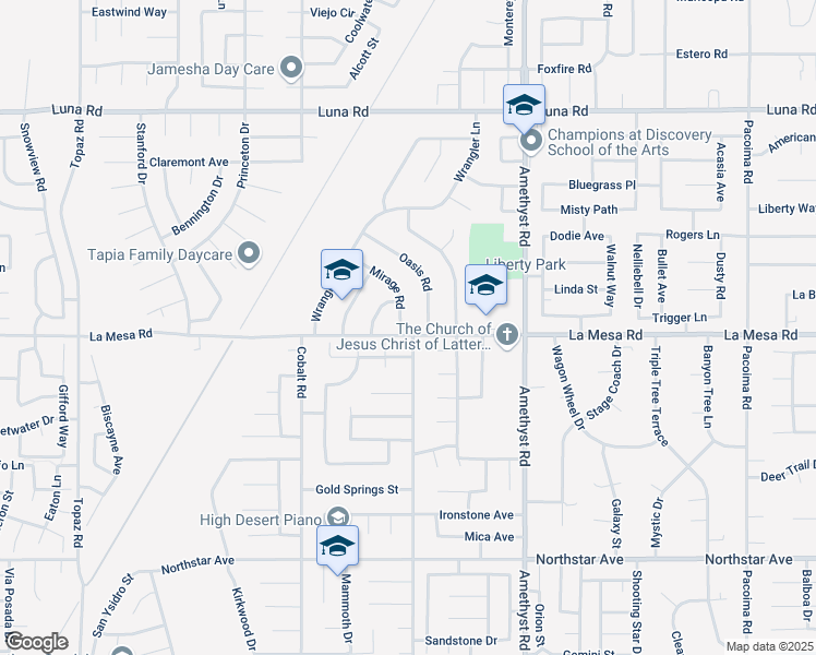 map of restaurants, bars, coffee shops, grocery stores, and more near 12911 Mirage Road in Victorville