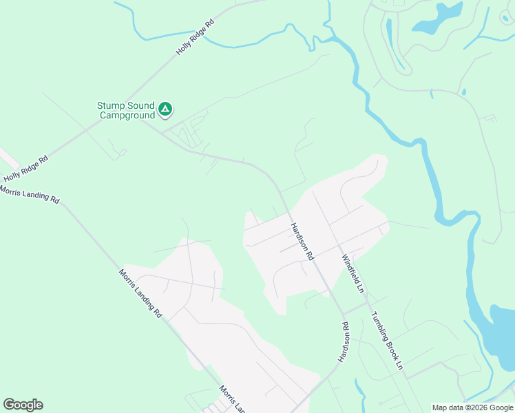 map of restaurants, bars, coffee shops, grocery stores, and more near 242-266 Hardison Road in Holly Ridge