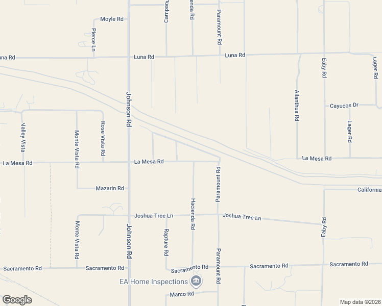 map of restaurants, bars, coffee shops, grocery stores, and more near 5202 La Mesa Road in Phelan