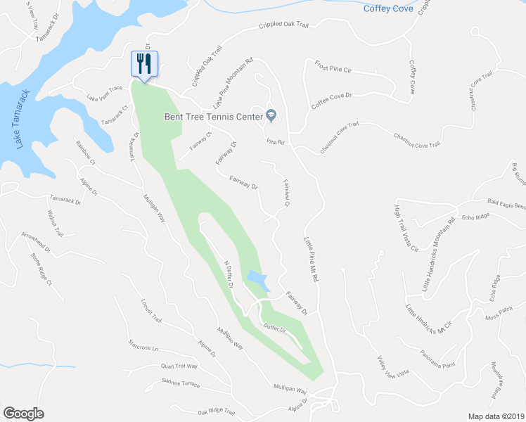 map of restaurants, bars, coffee shops, grocery stores, and more near Fairway Drive in Pickens County