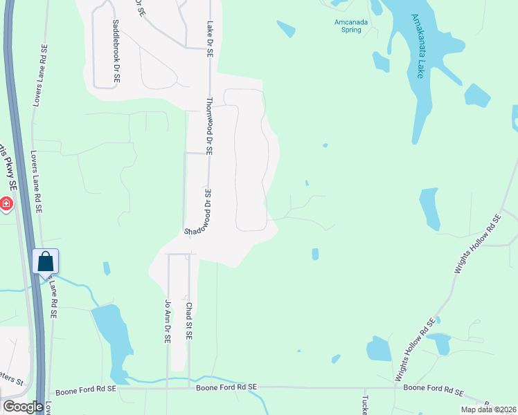 map of restaurants, bars, coffee shops, grocery stores, and more near 312 Sunset Drive Southeast in Calhoun