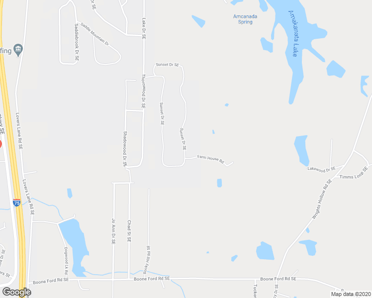 map of restaurants, bars, coffee shops, grocery stores, and more near 486 Double Tree Drive Southeast in Calhoun