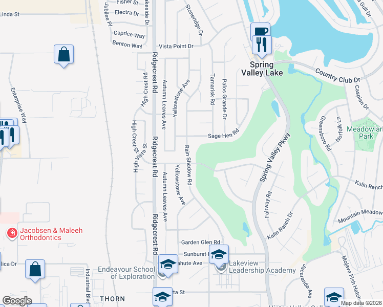 map of restaurants, bars, coffee shops, grocery stores, and more near 12905 Rain Shadow Road in Victorville