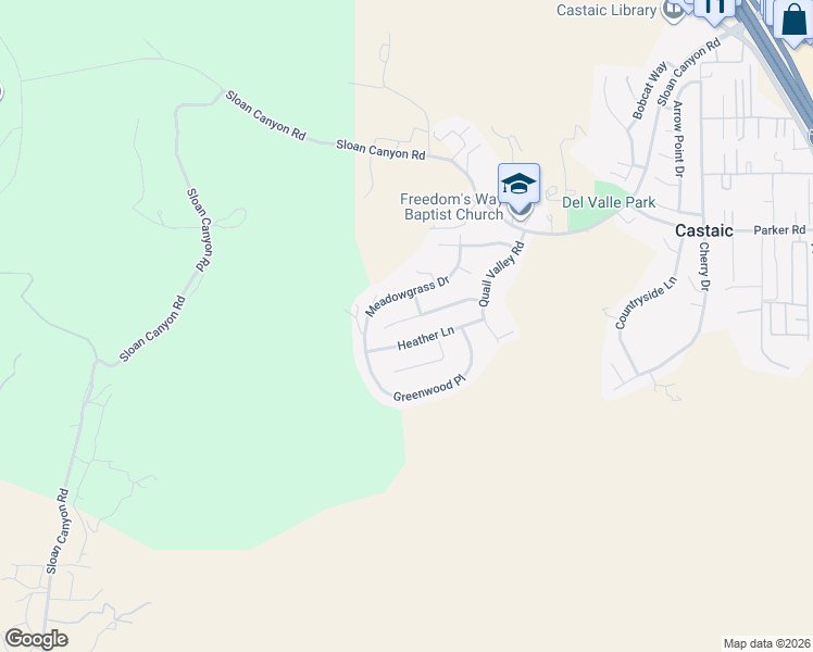 map of restaurants, bars, coffee shops, grocery stores, and more near 28734 Meadowgrass Drive in Castaic