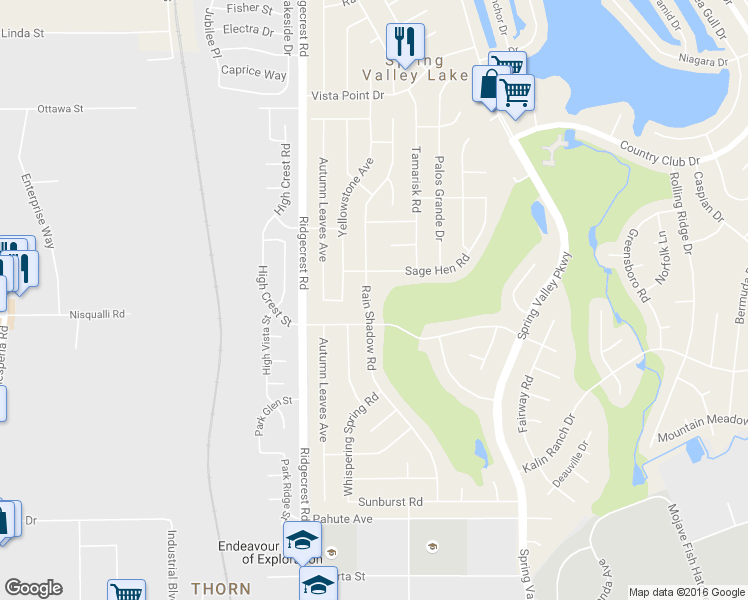 map of restaurants, bars, coffee shops, grocery stores, and more near 12945 Rain Shadow Road in Victorville