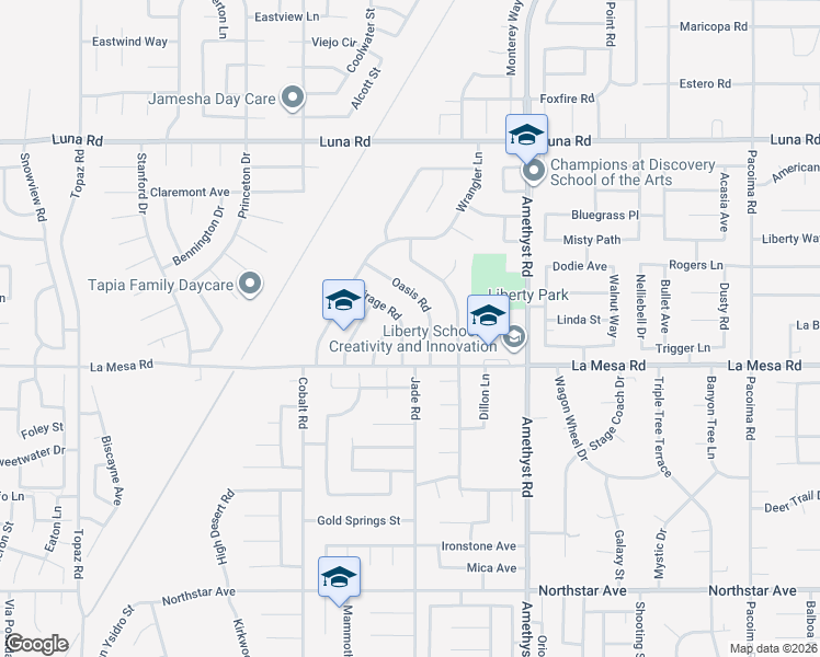 map of restaurants, bars, coffee shops, grocery stores, and more near 12981 Mirage Road in Victorville
