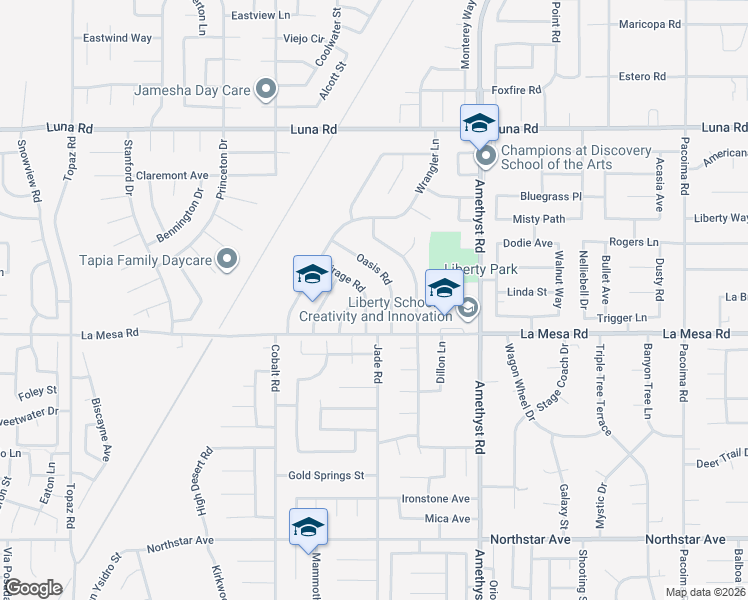map of restaurants, bars, coffee shops, grocery stores, and more near 12981 Mirage Road in Victorville
