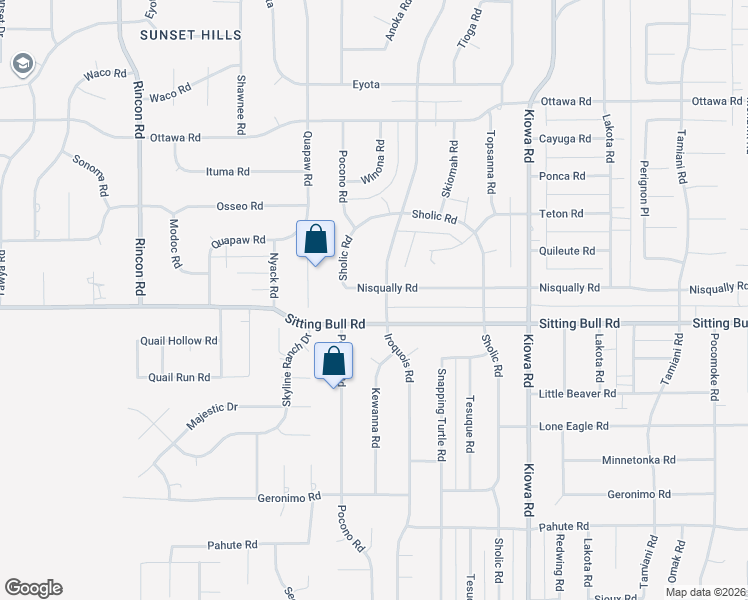 map of restaurants, bars, coffee shops, grocery stores, and more near 20587 Nisqually Road in Apple Valley