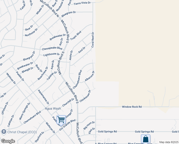 map of restaurants, bars, coffee shops, grocery stores, and more near 3961 Albacore Lane in Lake Havasu City