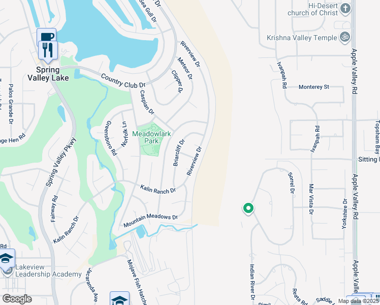 map of restaurants, bars, coffee shops, grocery stores, and more near 18650 Del Resto Drive in Victorville