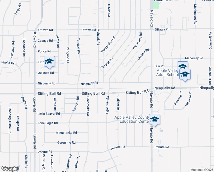 map of restaurants, bars, coffee shops, grocery stores, and more near 12907 Algonquin Road in Apple Valley