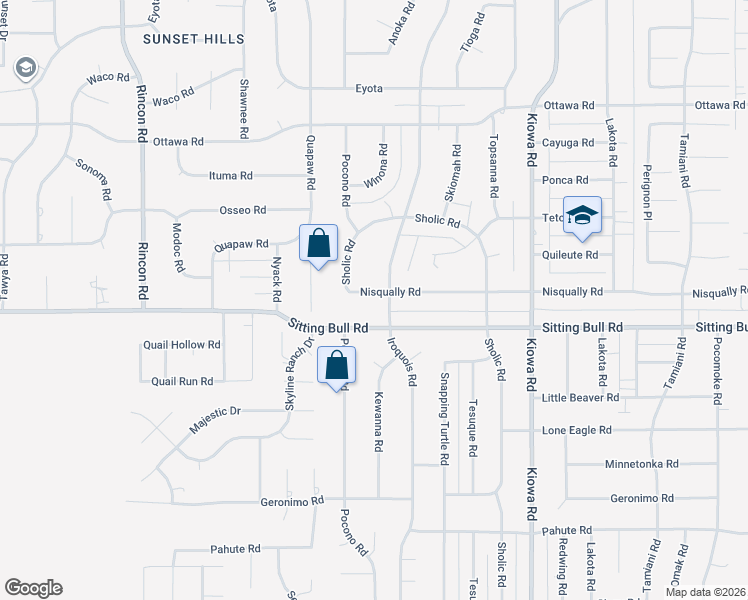 map of restaurants, bars, coffee shops, grocery stores, and more near 20587 Nisqually Road in Apple Valley