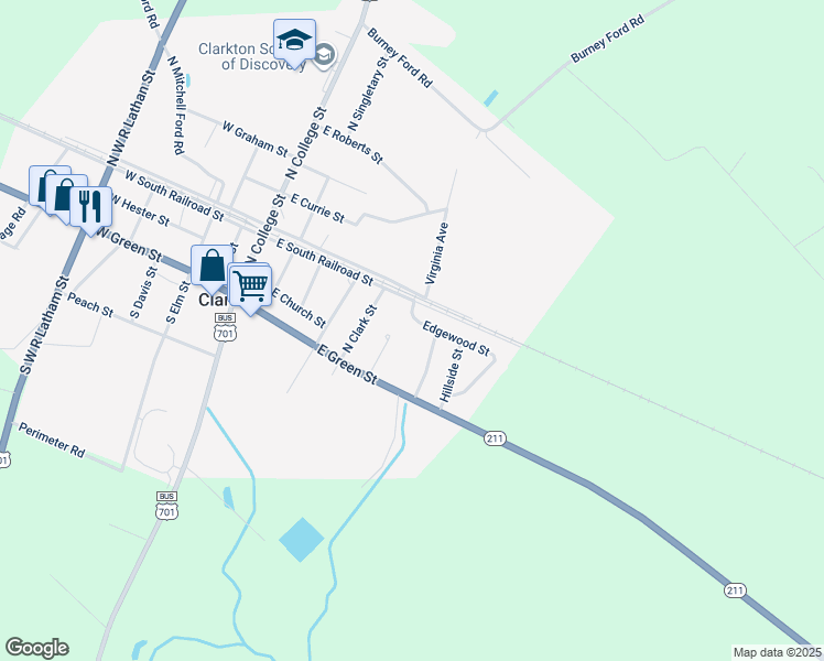 map of restaurants, bars, coffee shops, grocery stores, and more near in Bladenboro