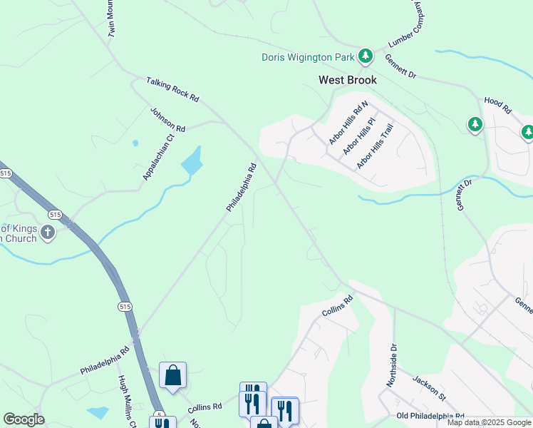 map of restaurants, bars, coffee shops, grocery stores, and more near 155 Lindsey Lane in Big Canoe