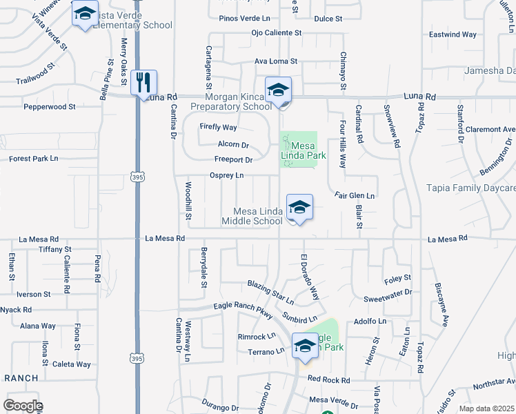 map of restaurants, bars, coffee shops, grocery stores, and more near 12987 Hill Court in Victorville