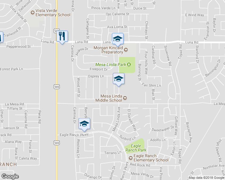 map of restaurants, bars, coffee shops, grocery stores, and more near 12984 Heywood Street in Victorville