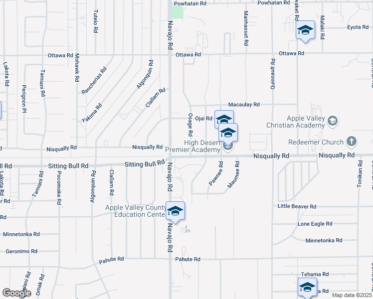 map of restaurants, bars, coffee shops, grocery stores, and more near 12930 Osage Road in Apple Valley