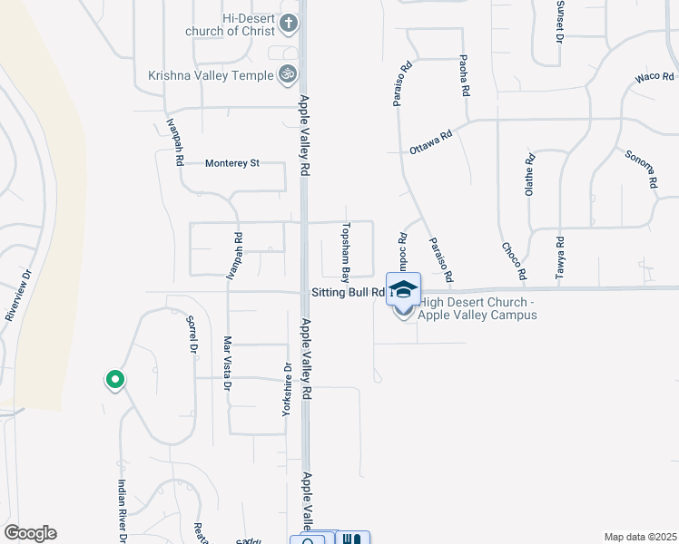 map of restaurants, bars, coffee shops, grocery stores, and more near 12920 Topsham Bay in Apple Valley