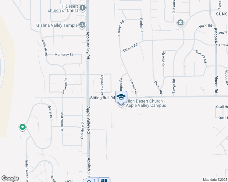 map of restaurants, bars, coffee shops, grocery stores, and more near 12915 Davona Dale Road in Apple Valley