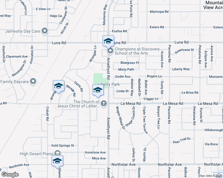 map of restaurants, bars, coffee shops, grocery stores, and more near 12988 Angelica Way in Victorville