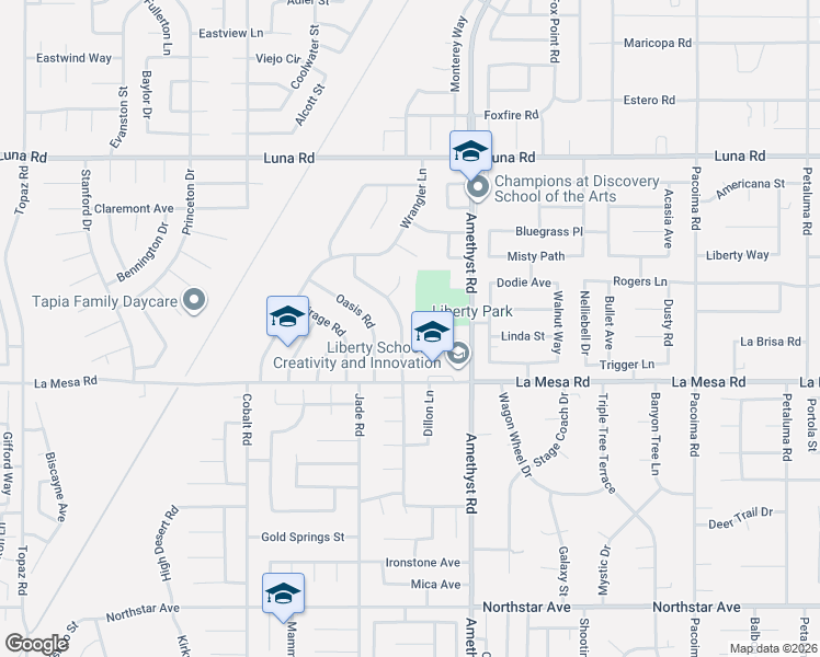 map of restaurants, bars, coffee shops, grocery stores, and more near 12993 Sundown Road in Victorville