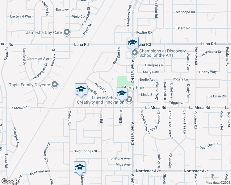 map of restaurants, bars, coffee shops, grocery stores, and more near 12967 Sundown Road in Victorville