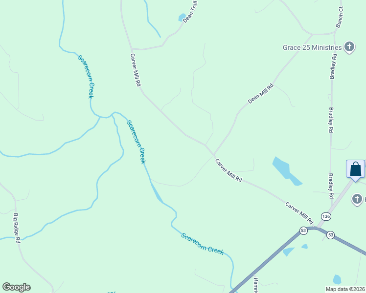 map of restaurants, bars, coffee shops, grocery stores, and more near 488 Carver Mill Road in Talking Rock