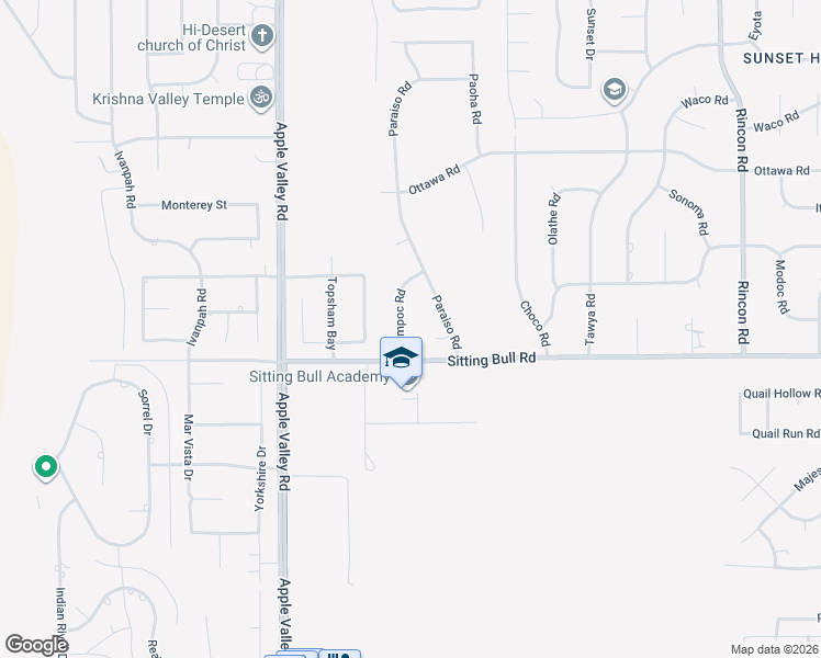 map of restaurants, bars, coffee shops, grocery stores, and more near 19575 Tuluka Court in Apple Valley