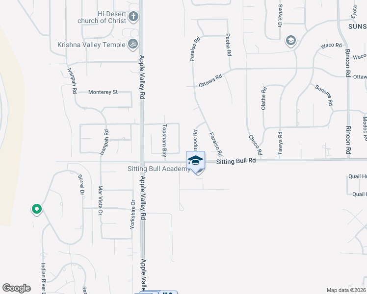 map of restaurants, bars, coffee shops, grocery stores, and more near 12915 Davona Dale Road in Apple Valley