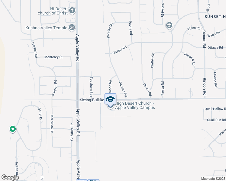 map of restaurants, bars, coffee shops, grocery stores, and more near 12971 Lompoc Road in Apple Valley