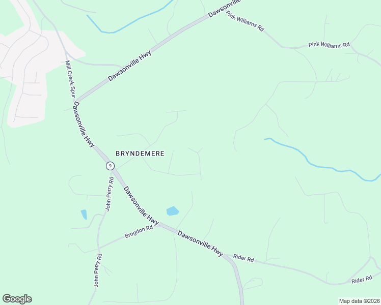 map of restaurants, bars, coffee shops, grocery stores, and more near 169 Bryn Drive in Dawsonville