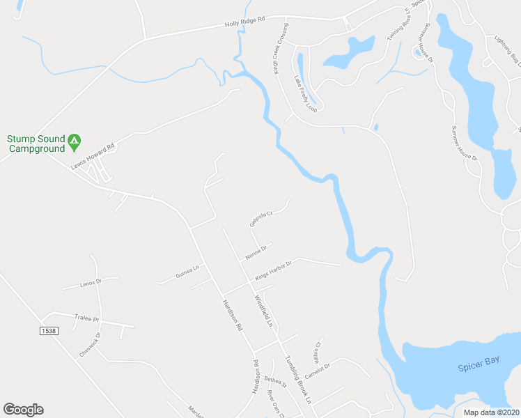 map of restaurants, bars, coffee shops, grocery stores, and more near 221 Gelynda Court in Holly Ridge