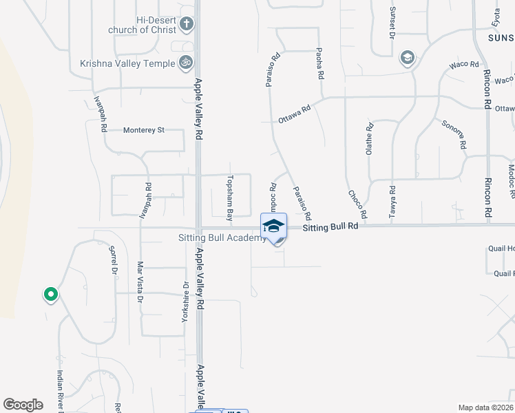 map of restaurants, bars, coffee shops, grocery stores, and more near 12915 Davona Dale Road in Apple Valley