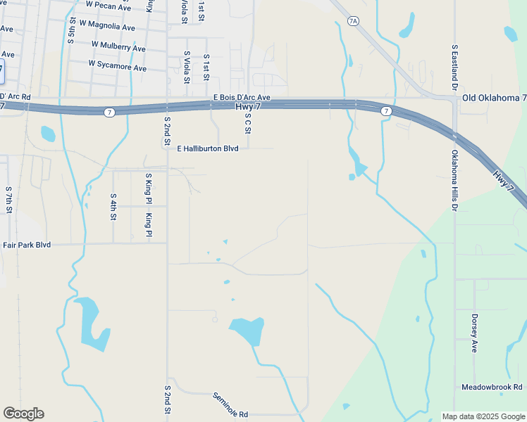 map of restaurants, bars, coffee shops, grocery stores, and more near 100 East Halliburton Boulevard in Duncan