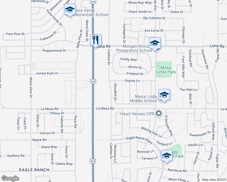 map of restaurants, bars, coffee shops, grocery stores, and more near 13014 Wood Hill Street in Victorville