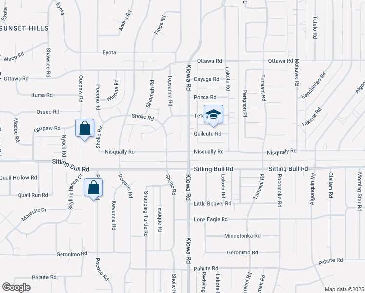 map of restaurants, bars, coffee shops, grocery stores, and more near 20855 Nisqually Road in Apple Valley