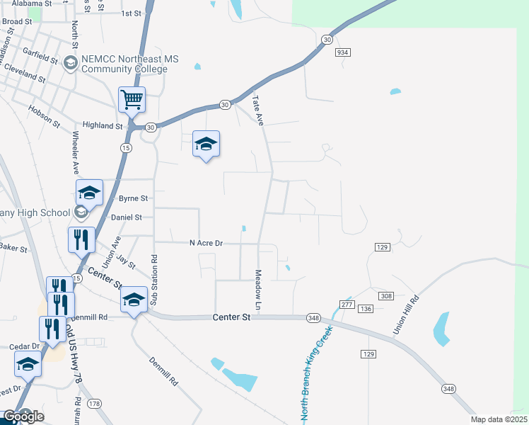 map of restaurants, bars, coffee shops, grocery stores, and more near 301 Tate Avenue in New Albany