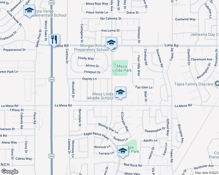 map of restaurants, bars, coffee shops, grocery stores, and more near 12984 Heywood Street in Victorville