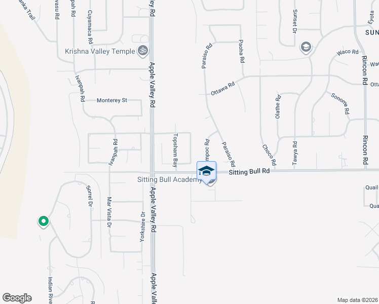 map of restaurants, bars, coffee shops, grocery stores, and more near 19361 Seabiscuit Way in Apple Valley